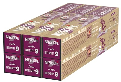 NESCAFÉ Farmers Origins India Espresso Cápsulas de Café 6 x 10 Unidades - Aprobado para Máquinas Nespresso