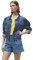Enorsia Puff Sleeve Denim Mid-Wash Jacket With Long Sleeves, Two Chest Pockets, Faded Look And Branded Button Fastening Women's Denim Jackets (8, Blue)