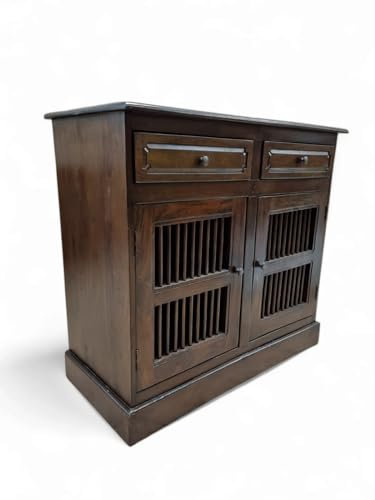 Mahagoni Kommode Plymouth - Anrichte Massivholz - 90cm Kolonial Stil Sideboard