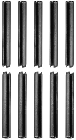 DTGN 6mm x 50mm(DxL) Geschlitzt Feder Pin - 30Pack - Gut für Haus Maschinenverschluß - 65Mn Feder Dübel Spannung Rolle Pin - Schwarz