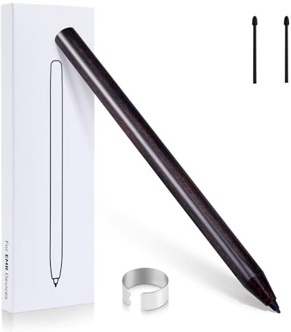 Stylo EMR pour Remarkable 2 stylos avec 2 pointes de rechange - Stylos numériques EMR Jumbo en bois, niveau de pression 4096, rejet de paume compatible avec tablette Remarkable 2