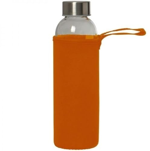 Glasflasche KLAGENFURT Trinkflasche, Wasserflasche Travel Sport Fitness Gym (Orange)