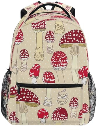 HMZXZ Kinder Kleinkind Mini Rucksack für Jungen Mädchen Rot Pilz Polka Punkt Kinder- Rucksäcke Pilz Schule Tasche with Name Brand