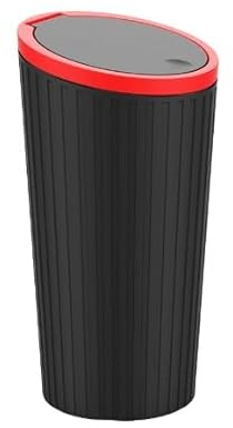 Palmcee Car Trash Can with Lid, Mini Car Cup Holder Trash Bin Small Car Door Pocket Garbage Can Bin Trash Container with 5 Roll Trash Bag for Automotive Office Home Kitchen (Red)