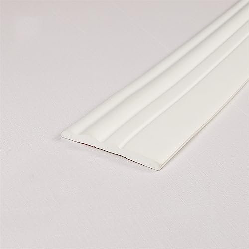 Wall Base Moulding Trim,Flexible Wall Base Baseboard Molding Trim, 4 Inch(W) x 16.4 Feet(L) Self-Adhesive Vinyl,Caulk and Trim Strips(Color : Black 1)(Color:White 1)