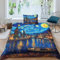 QINGTIANFC Nachthimmel Bettwäsche Set 3D-Druck Kinder Den Sternenhimmel malen Bettbezug-Set Weicher Bettwäsche Microfaser Bedding Single（135x200cm）