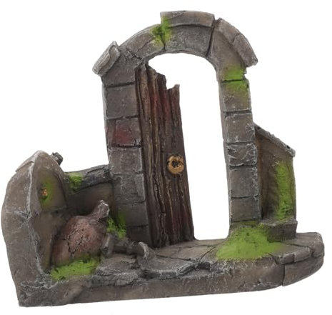 Supvox Aquarium Türbogen Resin Landschaftsdeko Für Aquarien Fisch Tank Ornament Natürliche Gestaltung Für Fischbecken Und Wohnräume Wasserfest Und