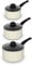 Swan SWPS5023CRM Townhouse 3 Piece Saucepan Set with 16/18/20cm saucepans with Glass Lids, Bakelite Handles, Suitable for All Hob Types (excluding induction), Oven Safe, Cream