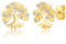 Tree of Life Earrings for Women Girls, Silver Hypoallergenic Cubic Zirconia Gold Stud Earrings Faimly Tree Jewelry Gifts for Birthday Christmas