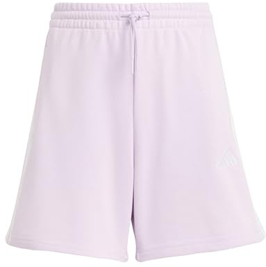 adidas Girl's Essentials 3 Stripes Shorts, Ice Lavender/White, 9-10 Years