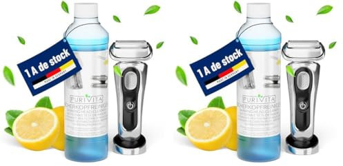 PURIVITA® Scherkopfreiniger Nachfüllflüssigkeit [500ML] - Scherkopfreiniger Kompatibel mit verschiedenen Reinigungskartuschen - Rasierer Reinigungsflüssigkeit Braun Clean & Renew Reinigungskartuschen