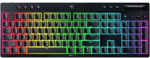 Razer BlackWidow V4 Low Profile HyperSpeed Wireless Gaming Keyboard: Orange Mechanical Switches - 2.4GHz Wireless & Bluetooth - Multi-Function Roller - 11 Control Buttons - Long Battery Life