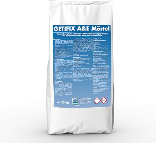 GETIFIX Ausgleichsmörtel - Egalisierung von Flächen - für Balkone, Wände innen und außen - auf zement-Basis, rissfrei, wasserfest, frostbeständig - 25 kg