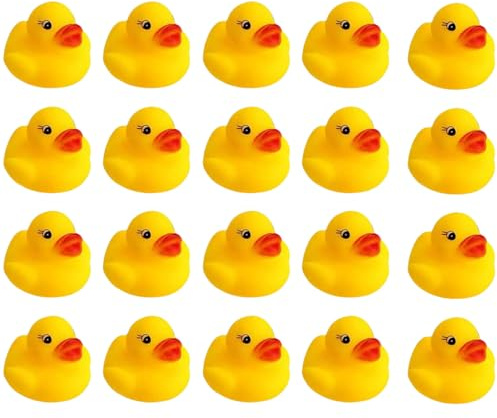 Damaiyyy Gummiente,Badeente 20 Stück Gelb Quietscheente für Baden und Spielen, Geburtstagsgeschenk und Party Zubehör