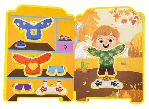 Verkleidungs-Stickerbuch – Lernaktivitäten, Puzzle, Kleidung Wechselbuch für Mädchen, für Kinder, Vorschule, Reisen, Auto, Flugzeug, Geburtstag, Urlaub, Partys