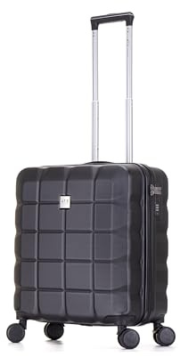 ATX Luggage 56x45x25 EasyJet Cabin Bag Suitcase Approved for BA, Jet 2 Lightweight with 4 Dual Spinner Wheel | Black