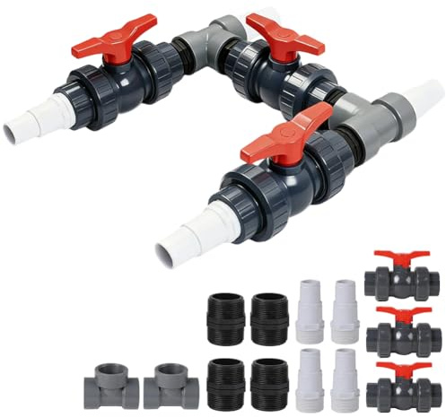FARYODI Kit de dérivation pour piscine 50 mm, raccord de pompe à chaleur, pompe à chaleur avec tuyaux de 32 mm et 38 mm, chauffage de piscine pour une installation optimale