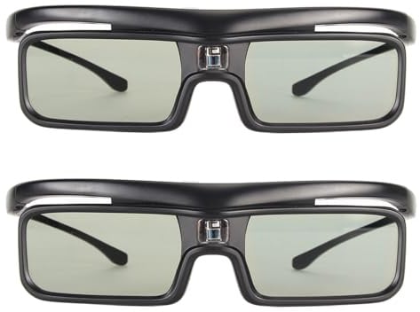Oumefar DLP Link Active Shutter 3D Glasses with High Transmittance for LTV-2500 3000 Pro 3500 Pro 3D Projectors Rechargeable Glasses for Home Theater