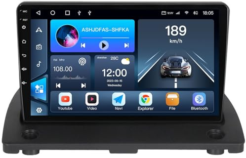 Car Stereo Radio for Volvo XC90 2002-2014 Android 15 Head Unit with Wireless Carplay Android Auto, 9 inch Touch Screen Bluetooth WiFi GPS FM Backup Camera(4-Core(2G+32G))
