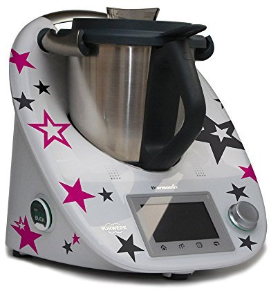 Aufkleber für den Thermomix TM5 - Sternenwolke anthrazit pink