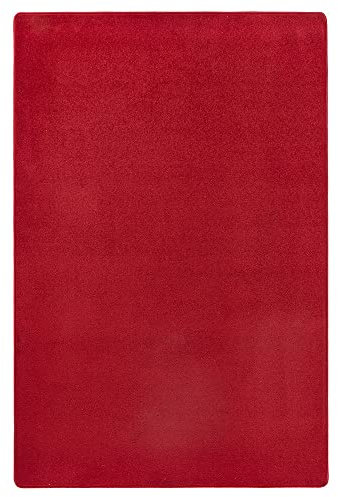 Hanse Home Indoor Teppich Fancy – Wohnzimmerteppich einfarbig Modern Velours Teppich für Esszimmer, Wohnzimmer, Kinderzimmer, Flur, Schlafzimmer, Küche – Rot, 80x300cm