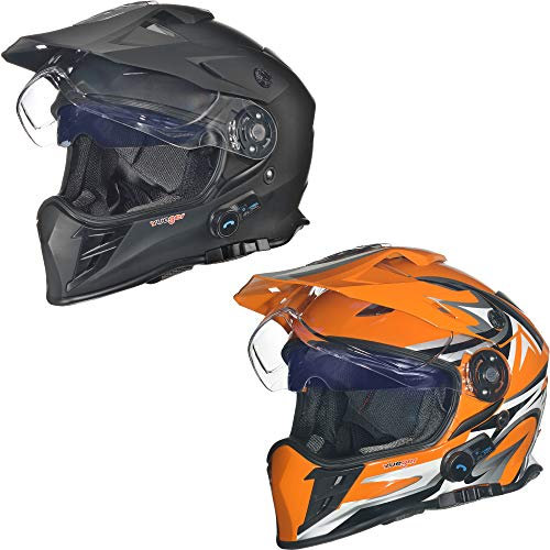 RX-968 COM Bluetooth Crosshelm Integralhelm Quad Cross Enduro Motocross Offroad Helm rueger, Größe:L (59-60), Farbe:Orange V/RCK