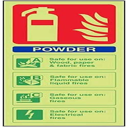 VSafety Warnschild für Feuerlöscher, leuchtet im Dunkeln, 75 mm x 200 mm, selbstklebendes Vinyl