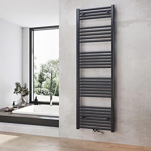 Heilmetz® Badheizkörper Anthrazit Handtuchtrockner Heizung 1600 x 500 mm Bad Heizkörper Handtuchheizkörper Mittelanschluss Handtuchwärmer