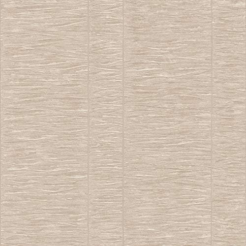 Galerie G67638 Palazzo Textured and Striped Design Wallpaper, Beige, 10m x 53cm