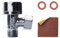 Robinet d'arrêt WC équerre 1/4 de tour (standard 12x17) - 1x robinet wc - 1x toile émeri - 2x joints fibres