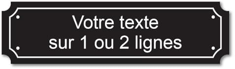Plaque gravée personnalisée 1 ou 2 lignes 14,5x4cm autocollante Noir