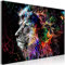 decomonkey Bilder Löwe Abstrakt 120x80 cm 1 Teilig Leinwandbilder Bild auf Leinwand Vlies Wandbild Kunstdruck Wanddeko Wand Wohnzimmer Wanddekoration Deko Tiere