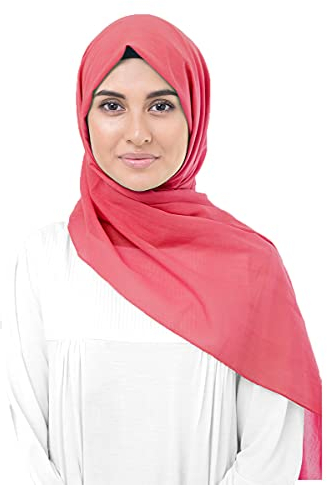 Silk Route InEssence Damen-Schal, Voile, Baumwolle, groß, Hijab, Paradise Pink, 42