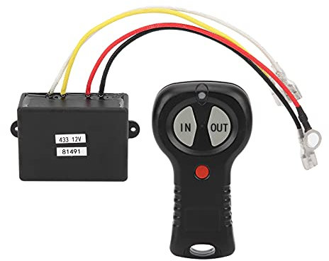Set di Telecomando Senza Fili per Verricello 12V Set di Interruttori per Paranco Elettrico Singolo Senza Fili di Ricambio per Camion