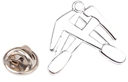 Dachdecker Pin Anstecker, silberfarben