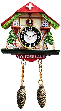 3D Schweiz Kuckucksuhr, Kühlschrankmagnet, Souvenir, Geschenk, Kunstharz, handgefertigt, schweizer Kühlschrankmagnet, Heim- und Küchendekorationskollektion
