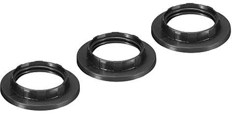 PATIKIL E14 Lumière Prise Anneaux, 3 Paquet Abat-jour Support Adaptateur Anneau pour Luminaires, Noir Couleur