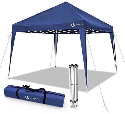 VOUNOT® Pavillon Faltbar 3x3m, mit 4 Sandsäcke, Pop Up Faltpavillon, UV-Schutz 50+, Blau
