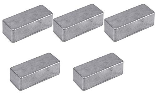 Duendhd 5 Stück Gitarren-Effektpedalgehäuse aus Aluminium für DIY-Gitarrenpedal-Set 1590A