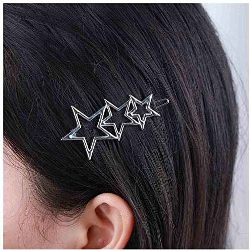 Yheakne Boho Stern Haarspange Hohl Stern Haarspange Clip Silber Haarspange Pin Stern Haarspange Kopfbedeckung Dekorative Kopfbedeckungen Haarzubehör Für Frauen Und Mädchen