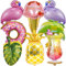 HGSHUO Folienballon Hawaii Ballon Eis Palmblätter Flamingo Luftballon Folie Kindergeburtstag Deko Geburtstag Hawaii Luftballons Helium Geburtstagsfeier Tropische Party