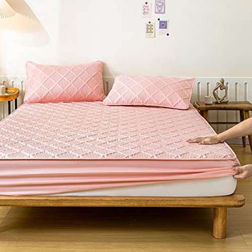 HAIBA Soft Sleep spannbettlaken 180x200cm+30cm/3PCS Spannbetttuch aus 100% Biobaumwolle | Echte Bio Luxusqualität | ALLE GRÖßEN für Matratzen & Boxspringbett Topper | rosa