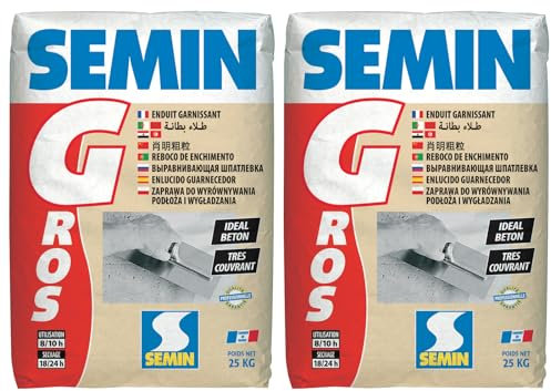 Enduit Garnissant Semin G, Intérieur, Poudre, Sac 25 kg (lot de 2)