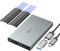 Dual NVMe M.2 SSD Gehäuse mit 10 Gbit/s Übertragung, USB3.2 NVME SATA SSDGehäuse Adapter für 2230 2242 2260 2280 M.2 PCIe NVMe M-Key & M+B Key SSD (werkzeuglos, 2-in-1 Kabel)