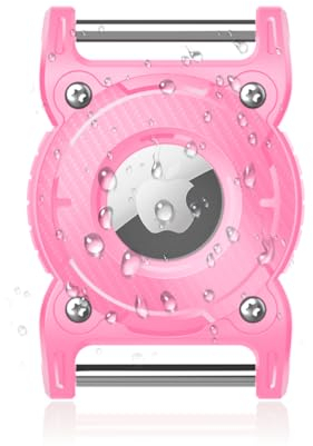 Airtag Porte Clé, Étuis pour Apple AirTag 2021- Anti-Chute et Anti-Rayures Protection Anti-Perte et Anti-Rayures sur Clés, Sacs, Bagages et Colliers d'animaux domestiques (Couleur Rose)