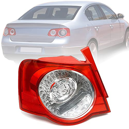 BYBEST Rücklicht Heckleuchte Rückleuchte für Passat B6 Sedan 2006-2011, Auto Heckklappe Rückleuchten Linke Rechte Rücklichter, Outside- Left