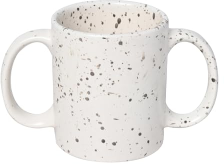 ANCIENTIMPEX Tasse à double poignée (tasse à double poignée) Capacité de 350 ml – Motif dalmatien noir