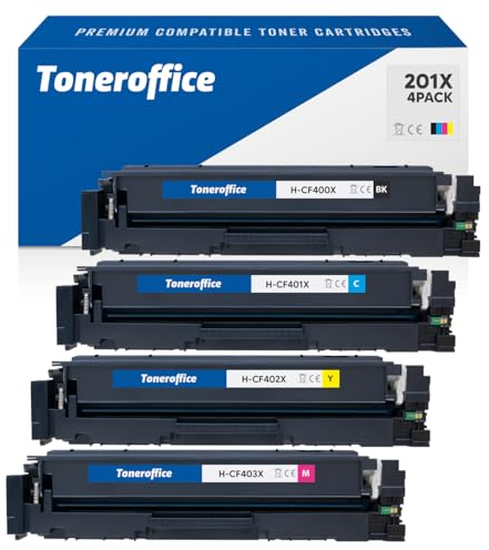 201X Toner Multipack 4er-Set für HP 201X CMYK Tonerkartusche Kompatibel 1x Schwarz (ca. 2800 Seiten) 1x Cyan (ca. 2300 Seiten) 1x Magenta (ca. 2300 Seiten) 1x Gelb (ca. 2300 Seiten)