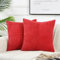 FDTERN 2er Set Rot Kordsamt Kissenbezug 45x45 Weich Dekorative Kissenbezüge Kissenhülle Dekokissenbezug Sofakissen Dekokissen Boho Deko für Sofa Schlafzimmer Wohnzimmer