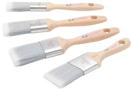 ProDec Advance Ice Fusion Lot de 4 pinceaux Professionnels, Fibres synthétiques pour émulsions, peintures Brillantes et satinées sur Murs, plafonds, Bois et métal